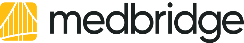 MedBridge logo with a yellow and white abstract icon and "medbridge" in bold black letters.